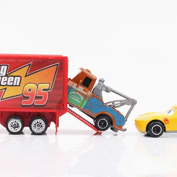 7Pcs/set Disney Pixar Cars 3 Žaibas McQueen Jackson Audra Mater Sally Karaliaus 1:55 Diecast Metalo Lydinio Automobilių modeliai rinkinys Dovanų