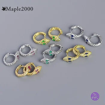 925 sterlingas sidabro gyvatė auskarai moterims šviesos prabangūs Auksiniai auskarai gyvatės formos auskarai ausies sagtis 925 sidabro papuošalai