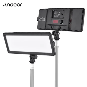 Andoer Super Slim LED Vaizdo Šviesos Kolegijos 3200K-5600K, Dviejų Spalvų šviesos srautą galima reguliuoti Ryškumą, su Šaltu Batų Kalno Canon Nikon Sony DSLR
