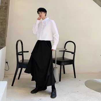 Four seasons tamsiai Yamamoto stiliaus asmeninį plisuotos dizaino vyriški sijonas ir kelnės kirpykla, jaunimo, vyrų ir moterų