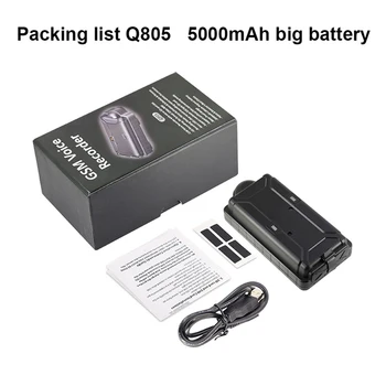 Garso Diktofonas Q805 GSM, Internetu Balso Stebėti Per Mobilųjį Telefoną Mini Garso įrašymo Magnetas Ilgas Baterijos veikimo laikas 5000mAh