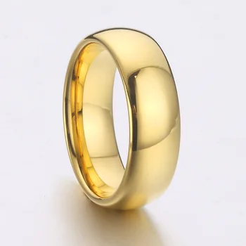 Grynas rankų darbo volframo karbido žiedas aukso spalvos Santuokos MYLĖTOJAS Aljanso vestuvių pora žiedai vyrams ir moterims