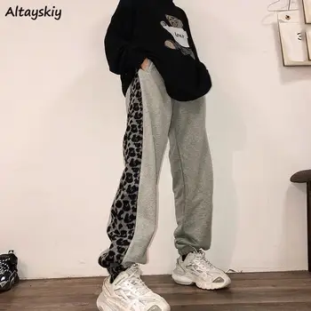 Hip-Hop Kelnės Moterims Harajuku Stiliumi Leopardo Dizaino Unisex BF Stiliaus Paaugliai Streetwear Porų Populiarus Treniruotės Vasarą Ponios Kelnių