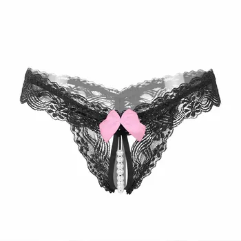 Moterų Sexy G String Nėrinių duobute Atidaryti, Padalinti Lankas Akių Diržas kratinys Kelnaitės Šortai tangas apatinis Trikotažas Underwears Kelnės 2019