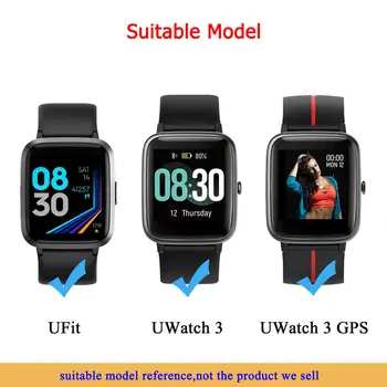 Pakeitimo Juostos Umidigi UFit Smart Žiūrėti Dirželis Umidigi Uwatch 3 GPS Apyrankė Silikoninė Apyrankė Reguliuojama Diržu