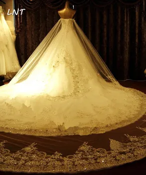 Prabanga Crystaled Sparkle Vestuvių Suknelės, su Nuimamu Atgal Traukinio Nuotakos Suknelės, Plius Dydis