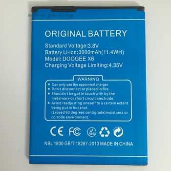 +Sekimo Kodą ! ! Nauja baterija DOOGEE X6 Baterija 3000mAh, Li-ion Pakeitimo Atsarginę Bateriją Doogee X6 Pro mobilusis Telefonas