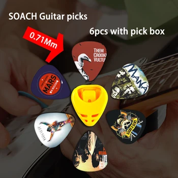 SOACH 2018 NAUJAS Super Vertės Įrankių Rinkinys Gitaros Derintuvas + Capo + Plektras Turėtojas + Key Ring + 6 Spalvų Susitvarko Guitarra Dalys, Priedai