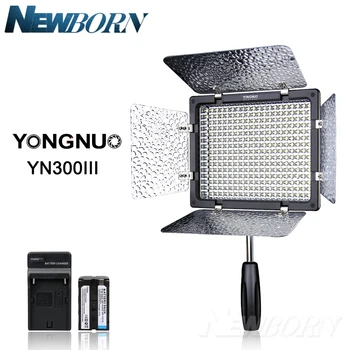 Yongnuo YN300 III YN-300 III 3200k-5500K CRI95 Fotoaparato Nuotrauką, LED Vaizdo Šviesos su KINTAMOSIOS srovės Maitinimo Adapteris + Baterijos Rinkinys