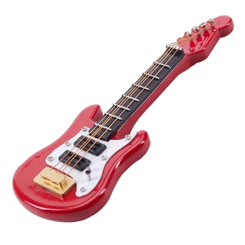 1:12 Miniatiūriniai Lėlių Muzikos Instrumentu Akustine Gitara Raudona