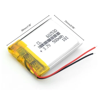 1/2/4pcs Įkrovimo 602530 500mAh Li-jonų Polimerų Lithiumion Baterija Su Pcb Apsaugos LED Šviesos Mini Garsiakalbis Smart Žiūrėti