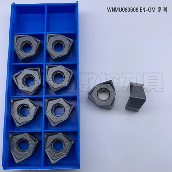 10 WNMU080608EN-GM veido frezavimo cutter įdėklais, puikiai cementuotų karbido suklijuoti, karbido frezos, tekinimo įrankiai, metalo
