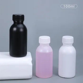 100 ML plastikinis apvalus buteliukas su Dangteliu, skirtas skystas Reagentas dažų Maisto kokybės HDPE konteinerių daugkartiniai kelionės buteliai 10VNT/daug
