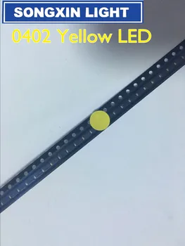 1000pcs SMD LED Lustu Geltona 0402 (1005) Paviršinio montavimo SMT Karoliukai Šviesos Diodų LED Lempos