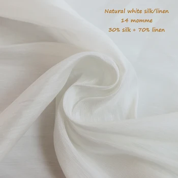 100cm*140cm Gamtos Slub šilko patalynė marlės audinio vasaros drabužių, tekstilės baltas karinis jūrų laivynas pilka