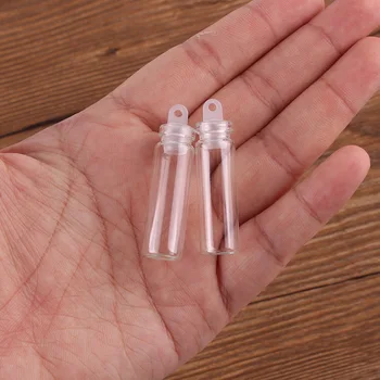 100vnt 11*35*6.5 mm 2ml Mini Stiklo, Norinčių Buteliai Mažyčius Buteliukus, Buteliukų Su plastikiniu Kamščiu