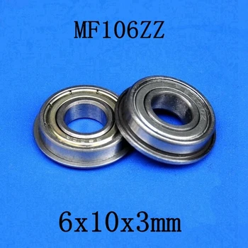 100vnt/daug MF106ZZ flanšinis guolių 6x10x3 mm MF106 miniatiūriniai flanšas su giliais rutuliniai guoliai 6*10*3