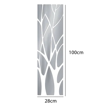 100X28cm Nuimamas Veidrodis Lipdukai Modernus Veidrodis Medžio Decal Sienų Lipdukai 