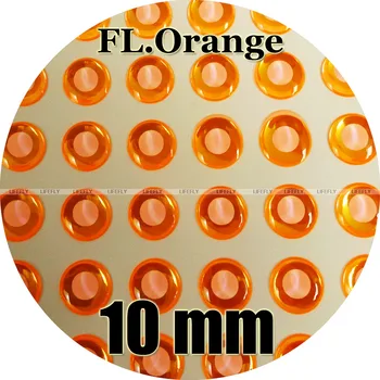 10mm 3D Liuminescencinės Neoninės Oranžinės spalvos (Balta Mokinys) / Didmeninė 280 Minkštas Formuoti 3D Holografinio Žuvies Akis, Skristi Susiejimas, Konduktorius, Suvilioti