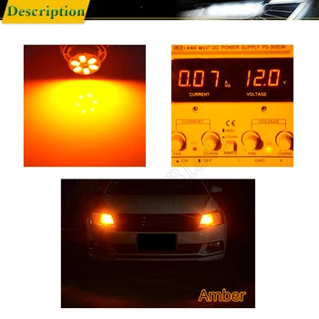 10vnt 1156 BA15S BAU15S LED Automobilių Žibintai Posūkio Signalo Lemputė Balta Gintaro, Apelsinų P21W PY21W 7507 Auto Indikatorius DRL Atvirkštinio Lemputės 12V