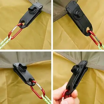10vnt Daugkartinio naudojimo sunkiųjų linoleumas įrašą Fiksuotojo Plastiko Įrašą Lauko TentOutdoor Mini Black Pakabos