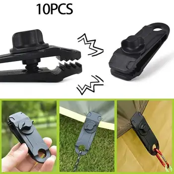 10vnt Daugkartinio naudojimo sunkiųjų linoleumas įrašą Fiksuotojo Plastiko Įrašą Lauko TentOutdoor Mini Black Pakabos