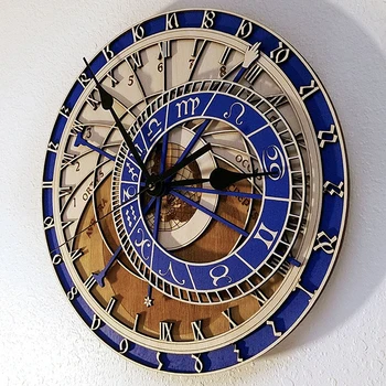 12 Žvaigždynų Venecija Astronomijos Sieninis laikrodis Kūrybos Medinis Laikrodis Kambarį Sieninis Laikrodis Kvarcinis Laikrodis Namų Puošybai
