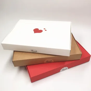 12pcs Kraft Popieriaus Pakavimo Dėžės 20*15*2.5 cm Thermoprinting Meilė-Širdies Vestuvių Dovanų Dėžutės,Natūralaus Šilko skara Pakavimo Dėžės