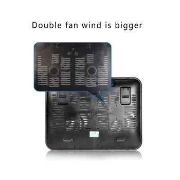 14 Colių Nešiojamojo kompiuterio Koeler 5 V, Dual Fan, Usb gauta iš 