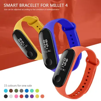 15vnt Silikono Watchband Pakeitimo Apyrankė Xiao mi mi Smart Juosta 4 3