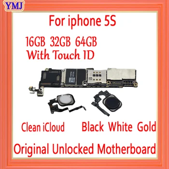 16gb 32gb 64gb atrakinta Originalus iphone 5S Plokštė su / Be Touch ID iphone 5S Logika lentos su 