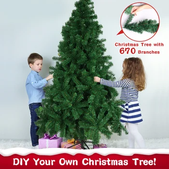 180cm Dirbtinės Kalėdų Eglutės Šifravimo Žalios Eglutės papuošalus su Laikikliu Bazės Kalėdinė Dekoracija Namų Dekoro