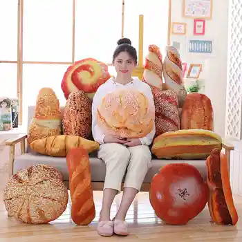 1pc Modeliavimas duona pagalvę Croissant Pliušas Pagalvės Įdaryti Minkštas Maistas Duona Žaislas Juokinga Lėlės Vaikams Mielas Gimtadienio Dovana