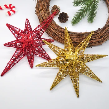 1PCS Kalėdų dekoracijas kaustytomis geležies meteoras anyžių žvaigždučių Kalėdų eglutė pakabukas langą pakabukas mall namų puošybai
