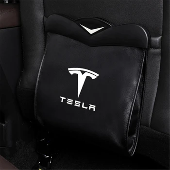 1X Sėdynės atlošo Šiukšlių Maišą, Saugojimo Dėžutė Tesla Modelis 3 Modelis S Modelis X PU Odos Sėdynės atlošo Organizatorius Maišelį, Automobilių Reikmenys