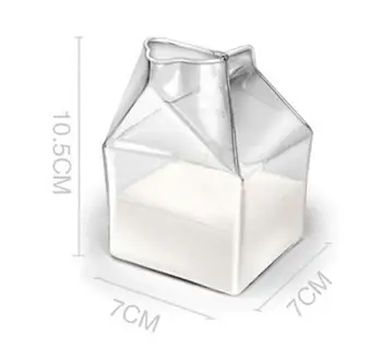 200ML Skaidraus Stiklo Taurė Pusę Pintos Mini Carton Krematoriumas Pienas, Arbata, Vanduo, Pusryčiai Cup Taures