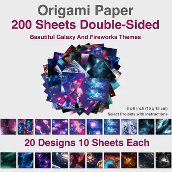 200pcs/set Origami Popieriaus Ryškių Žvaigždžių Vietos Sulankstytas Popierius Dvipusis Meno 