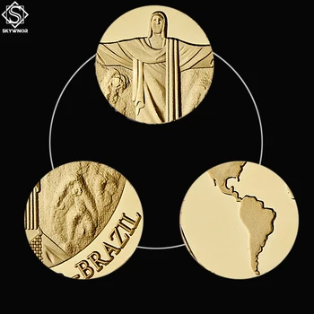 2017 Kristaus Atpirkėjo Dievo Apsaugoti Tikintysis Naujų Septynių Pasaulio Stebuklų Brazilija Aukso Monetų Kolekciją Internete