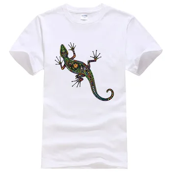2017 Naujas Žmogus, Mados Gecko Driežas marškinėliai Vyrams Vasaros trumpomis Rankovėmis Medvilnės Atspausdintas T-shirt Hipster Viršūnes Naujovė Kietas Tees #061