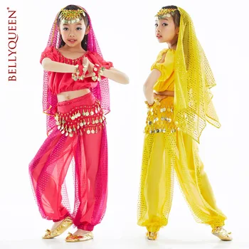 2019 Indijos Šokio Kostiumai Vaikams 6pcs Vaikai Pilvo šokio Kostiumą Garsiausių Genčių Danza Del Ventre Čigonų Kostiumai