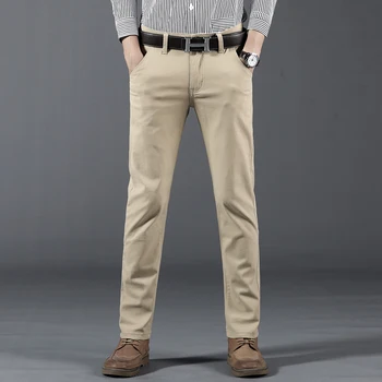 2019 Naujas Vyrų Verslo stilius Paprastas, klasikinis Elastinga Tiesiai Atsitiktinis Kelnės Mados Prekės ženklo Drabužius Vyrų Slim Fit Kelnės 6 Spalvų