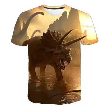 2020 3D Berniukai/mergaitės T-shirt Prekės Vaikams gyvūnų a. dinozaurą T-marškinėliai Atsitiktinis Kūdikis Vaikų Drabužių Streetwear Vasaros Viršūnes
