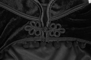 2020 Gothic Black Velvet Trumpas Steampunk Pasėlių Striukė Ilgomis Rankovėmis Moterims Gotikos Bolero Viktorijos Kailis Derliaus Korsetas Priedai
