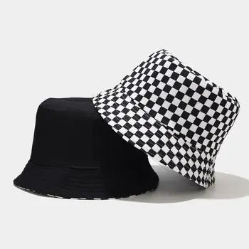 2020 Juoda Balta Kibiro Kepurę Butas Žvejybos Hat Hip-Hop Pledas Bžūp Kepurės Rudenį Tinklelis Mados Dizaino Žvejys Skrybėlę