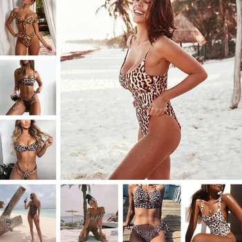 2020 Karšta bikini leopardas spausdinti seksualus maudymosi moterų dot maudymosi kostiumėliai, maudymosi kostiumą maillot de bain femme thong bikini komplektas biquinis