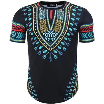 2020 m. Afrikos Stilius Spausdinti Vyrų Dashiki Tee Marškinėliai trumpomis Rankovėmis Apvalios Kaklo Megztinis marškinėliai Atsitiktinis Festivalis Viršūnės Įrengta Vyrams