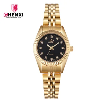 2020 m. Moteris Žiūrėti CHENXI Prabanga Aukso Laikrodžiai Moterims Prabangūs Suknelė Laikrodį Top Brand Siauras Dirželis Nerūdijančio Plieno, atsparus Vandeniui