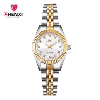 2020 m. Moteris Žiūrėti CHENXI Prabanga Aukso Laikrodžiai Moterims Prabangūs Suknelė Laikrodį Top Brand Siauras Dirželis Nerūdijančio Plieno, atsparus Vandeniui
