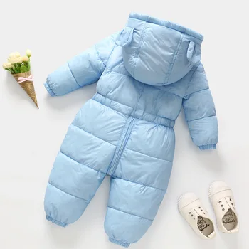 2020 m., naujas gimęs kūdikis pavasario žiemos drabužių medvilnės storas šiltas Gobtuvu baby jumpsuit berniukas mergaitė romper vaikų snowsuit žemyn drabužiai