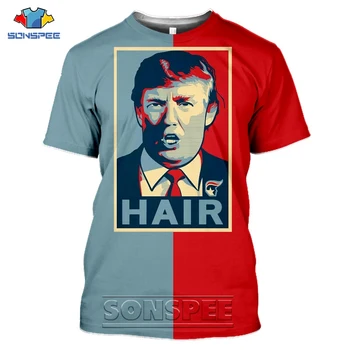 2020 m. naujo dizaino Juokingas Anime Donald Trump Marškinėliai 3D spausdinimo Grafika t-shirt Karšto Atsitiktinis menwomen Elvis T-top marškinėliai trumpomis rankovėmis